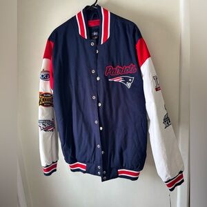 New England Patriots Varsity Jacket with Patches 5x Champs - Large with Tag